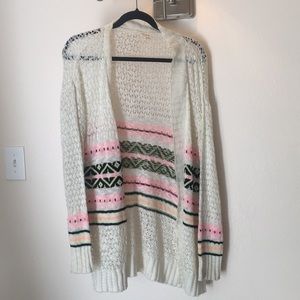 Cream open knit cardigan